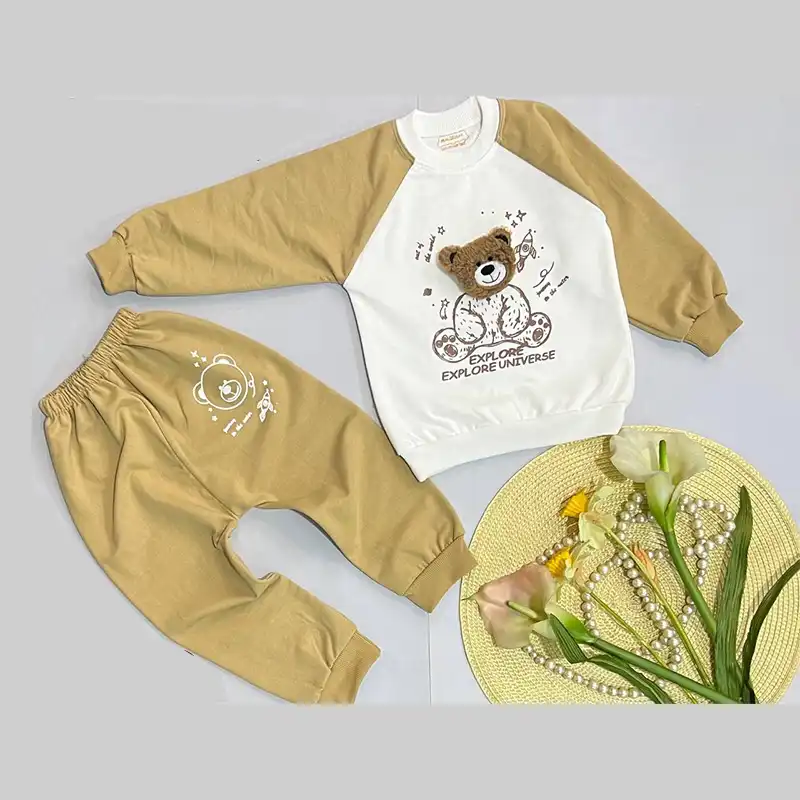 ست سویشرت و شلوار نوزادی مدل خرس فضانورد کد Ke2