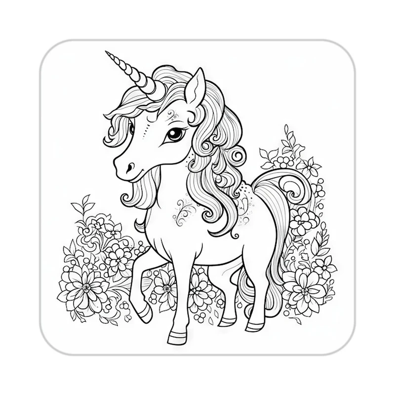 زیر لیوانی کاکتی طرح اسب تک شاخ و یونیکورن مدل mp32007