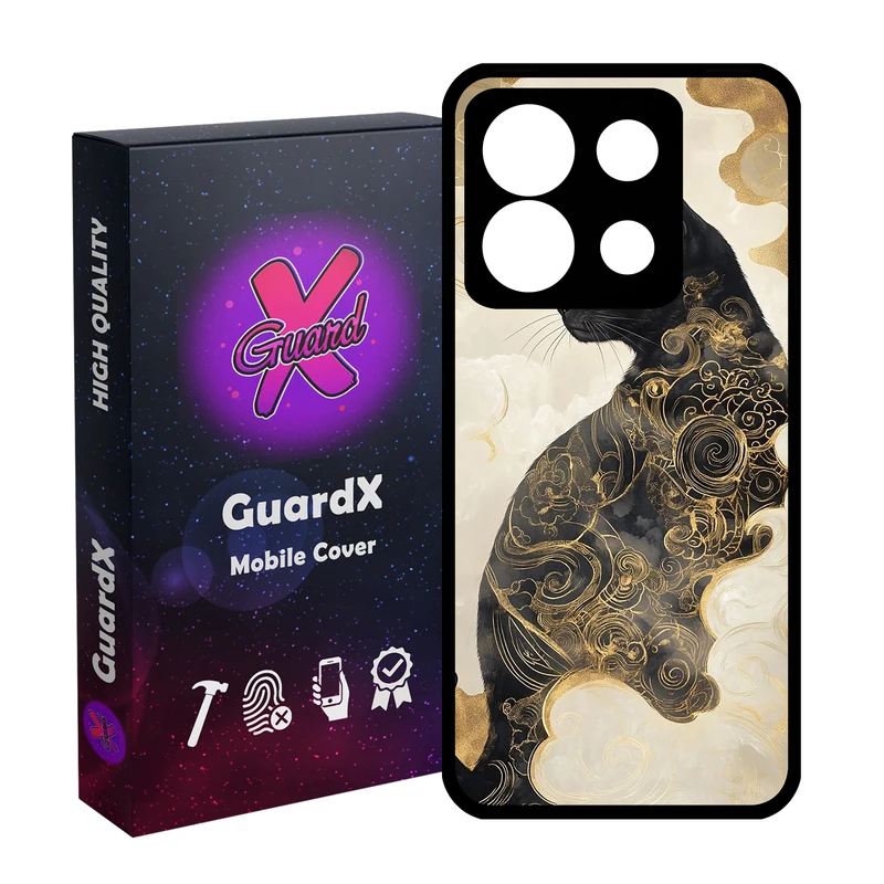 کاور گارد ایکس طرح گربه مدل Glass10805 مناسب برای گوشی موبایل شیائومی Redmi Note 13 5G