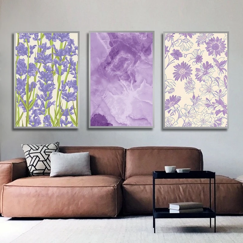 تابلو بکلیت طرح گل سنبل مدل SI-2828 مجموعه 3 عددی