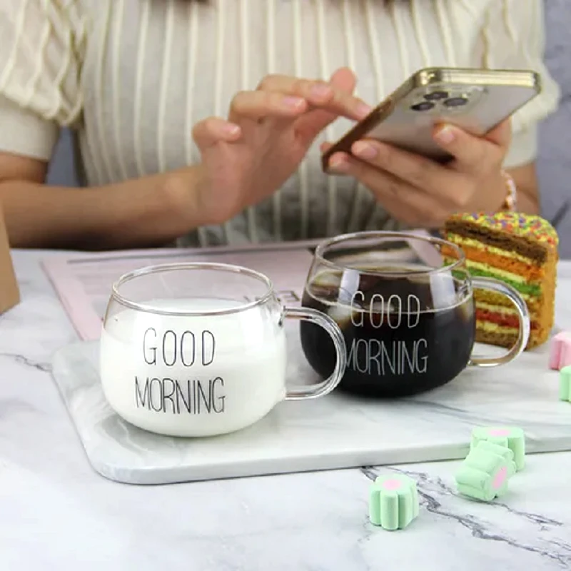 عکس شماره 16 : لیوان مدل good morning به همراه زیر لیوانی