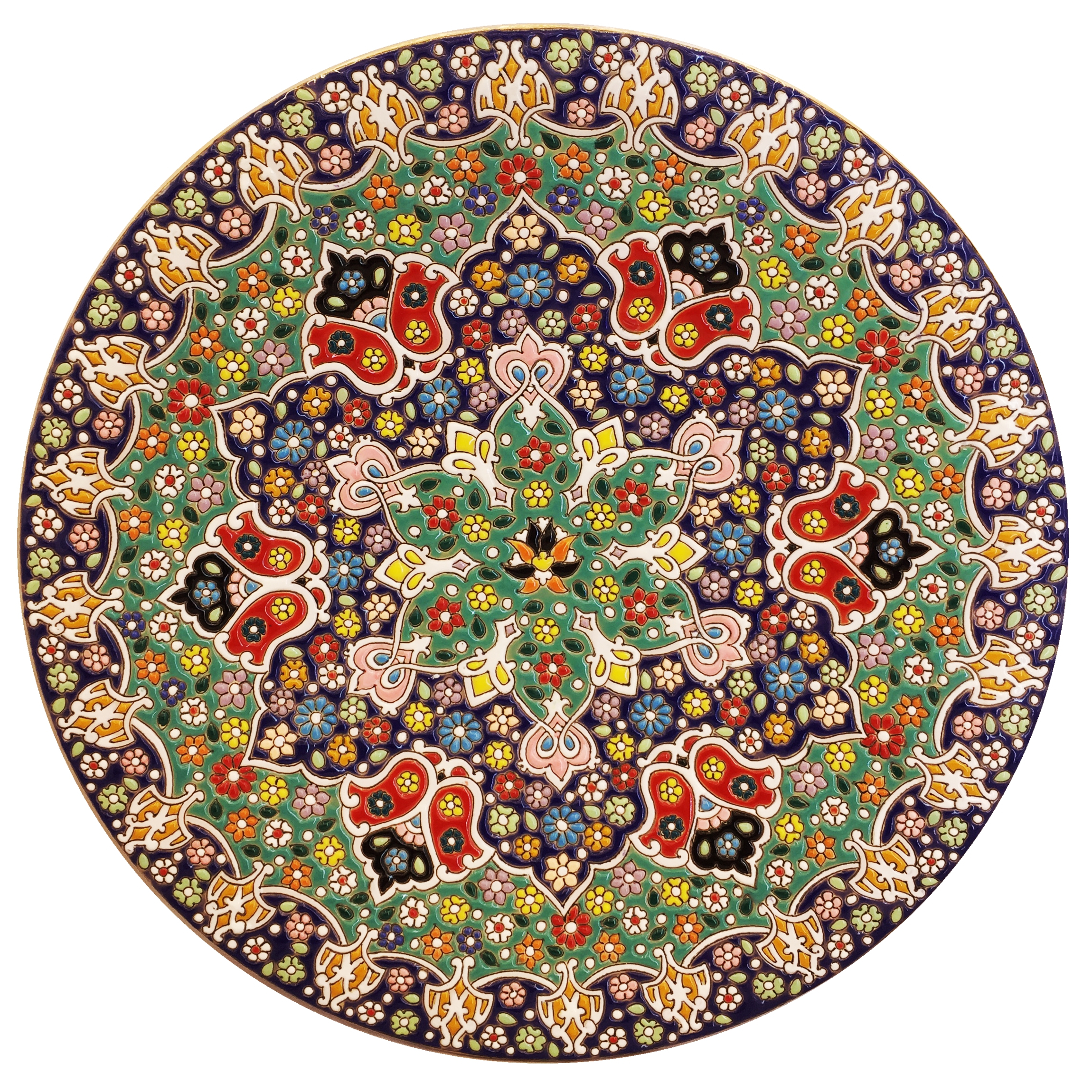بشقاب میناکاری سفالی زمانیان کد ZMN30043