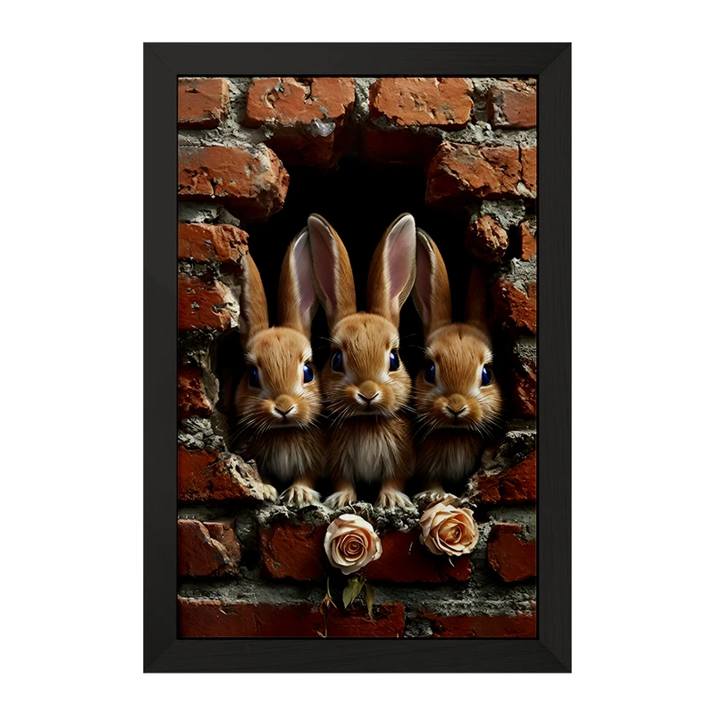 تابلو خندالو مدل خرگوش های بامزه کد F8468