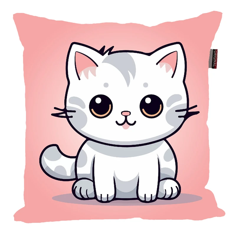 کوسن پاد آفرین مدل فانتزی طرح گربه کیوت بامزه کد p386