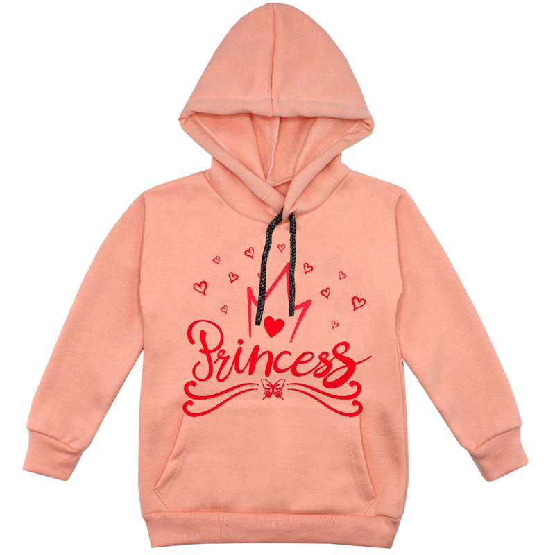 هودی دخترانه مدل پرنسس F59 رنگ گلبهی