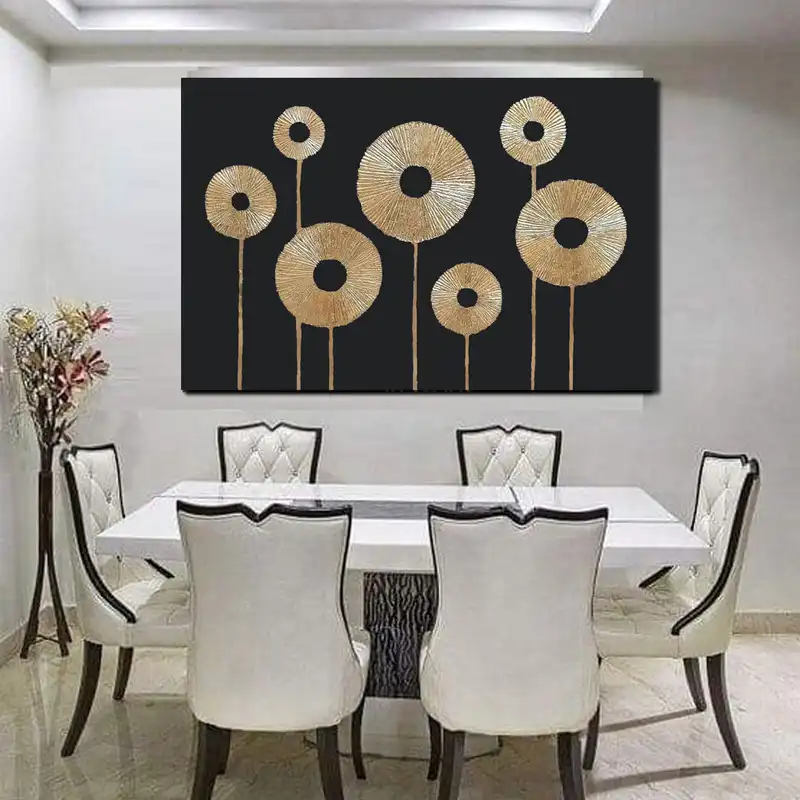 تابلو نقاشی ورق طلا مدل قاصدک دکوراتیو کد a12