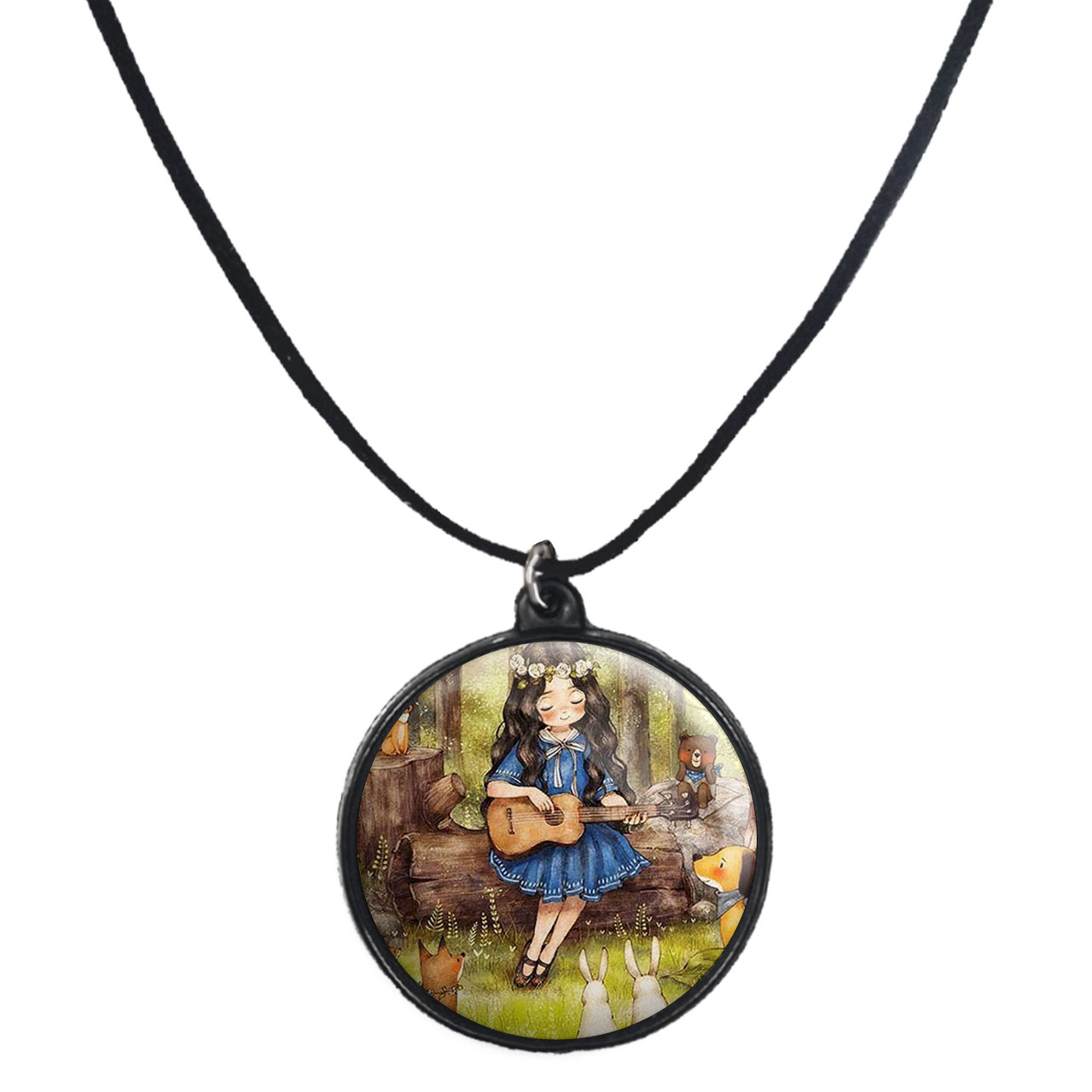 گردنبند پرمانه طرح دخترونه کد pmb.4628 مدل دو طرفه