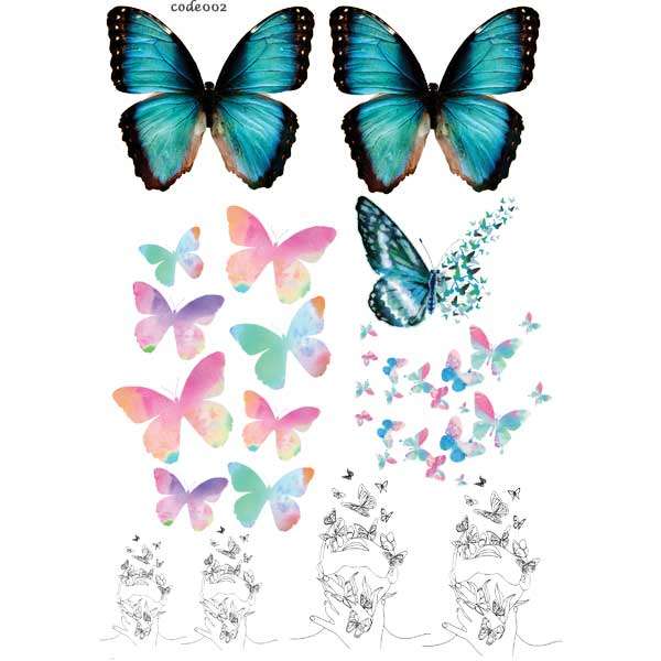 تتو موقت مدل Butterfly کد 02