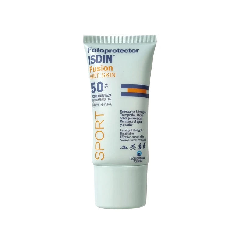 کرم ضد آفتاب بی رنگ ایزدن SPF 50 مدل fusion sport مناسب انواع پوست حجم 50 میلی‌لیتر