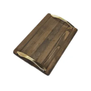 سینی دسته دار مدل روستیک سایز 22×36 سانتی متر