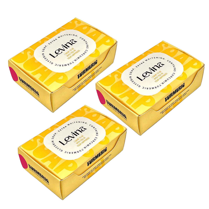 صابون شستشو لوینا مدل TURMERIC وزن 120 گرم بسته 3 عددی صابون شستشو لوینا مدل TURMERIC وزن 120 گرم بسته 3 عددی