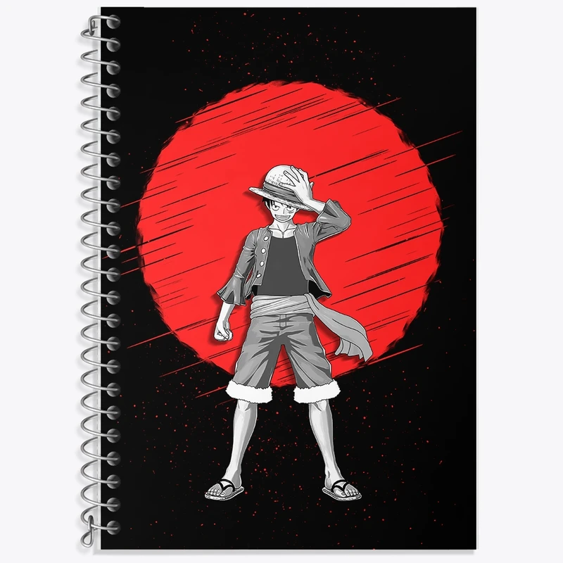 دفتر زبان 50 برگ خندالو مدل سه خط طرح لوفی انیمه وان پیس کد F807