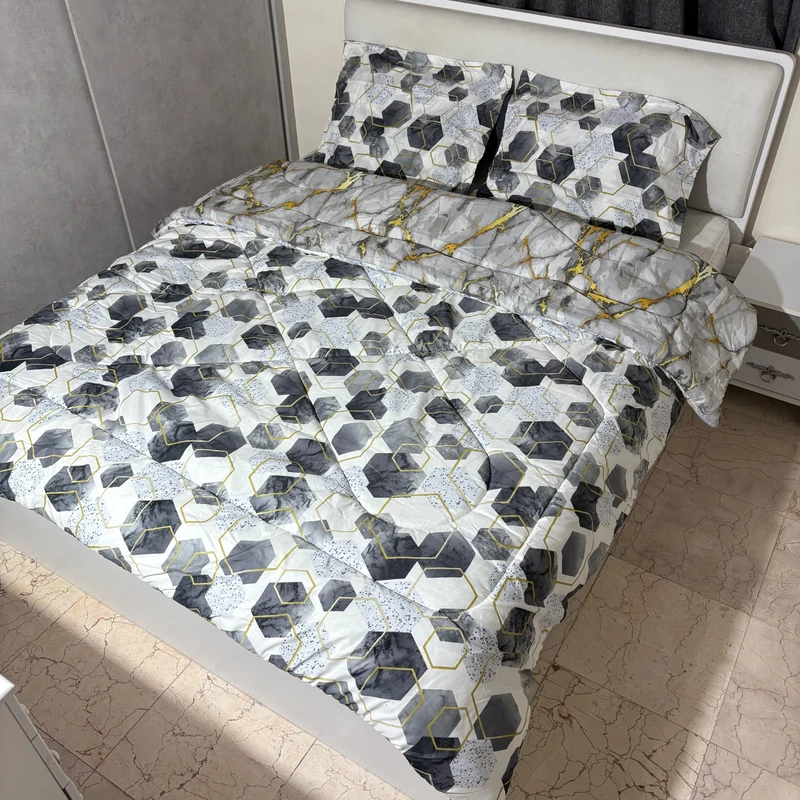 سرویس خواب 2 نفره 6 تکه مدل ماربل هندسی niki160 کد ۱۶۰