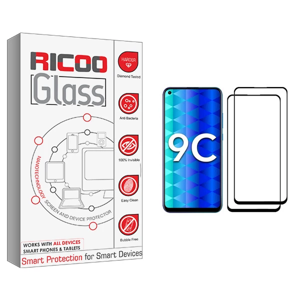 محافظ صفحه نمایش ریکوو مدل +HD مناسب برای گوشی موبایل آنر 9C بسته 2 عددی