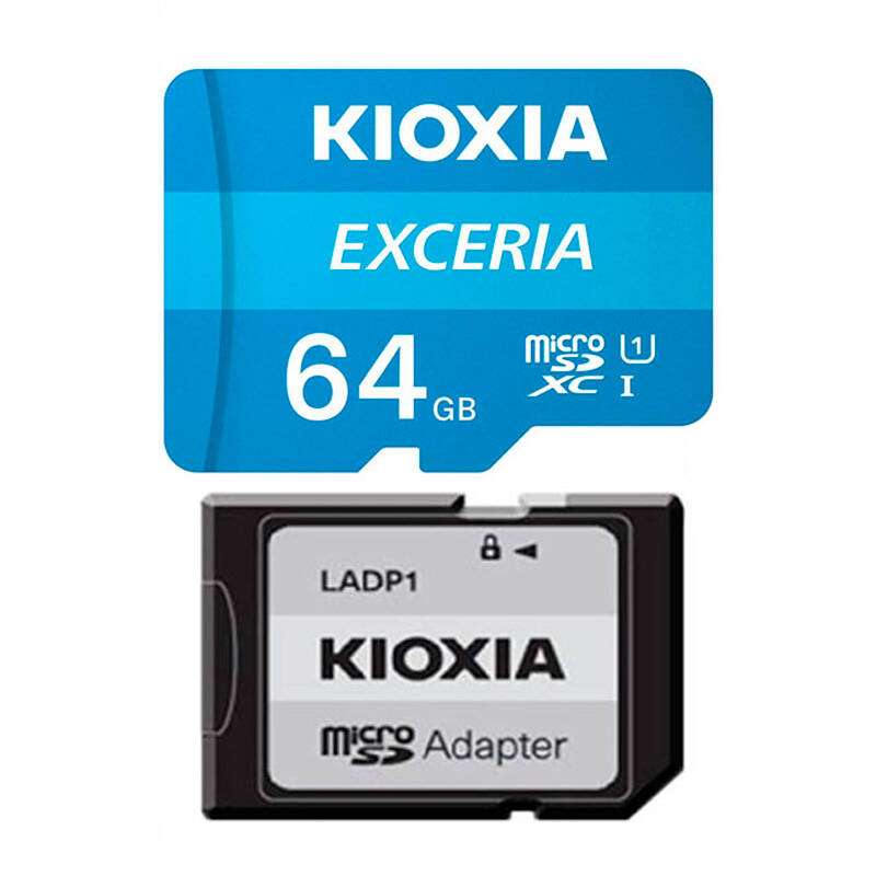 کارت حافظه microSDHC کیوکسیا مدل Exceria کلاس 10 استاندارد UHS-I U1 سرعت 100MBps ظرفیت 64 گیگابایت به همراه آداپتور SD