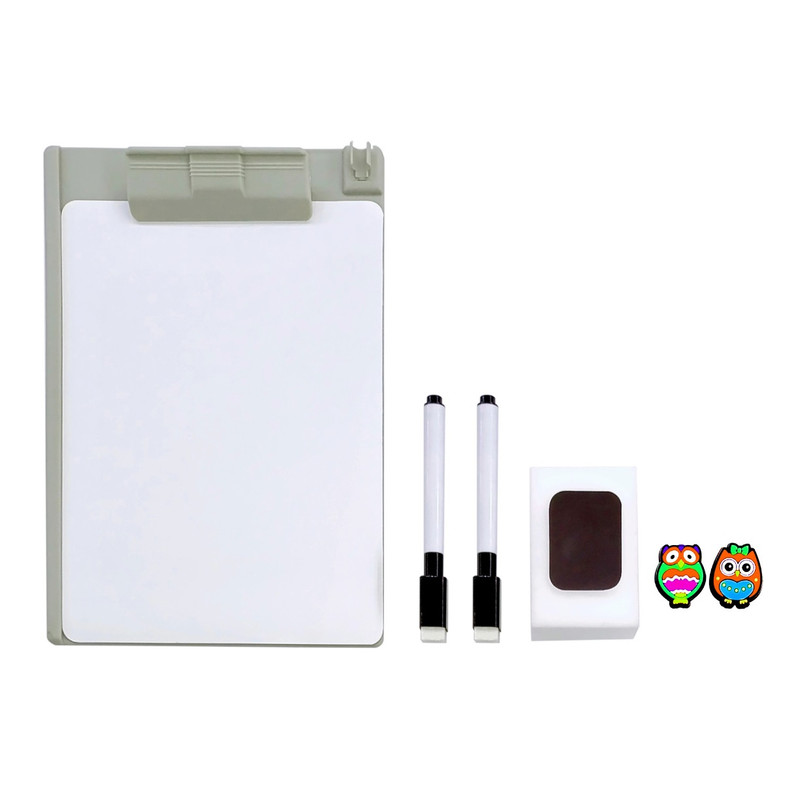 تخته وایت برد هوم اند فریج مدل portable سایز 20x15 سانتی متر به همراه تخته شاسی سایز A5 و ماژیک و مگنت یخچالی و تخته پاک کن مجموعه 7 عددی