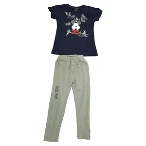 ست تی شرت آستین کوتاه و شلوارک دخترانه مدل 104