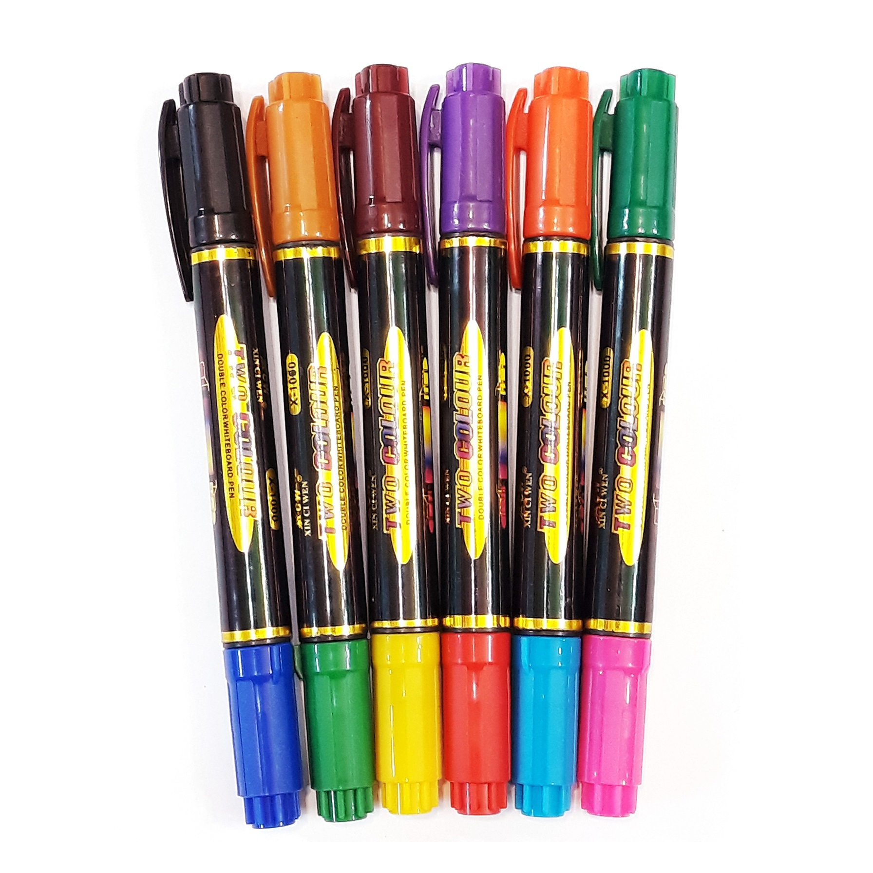 ماژیک وایت برد 12 رنگ مدل double color کد X1000