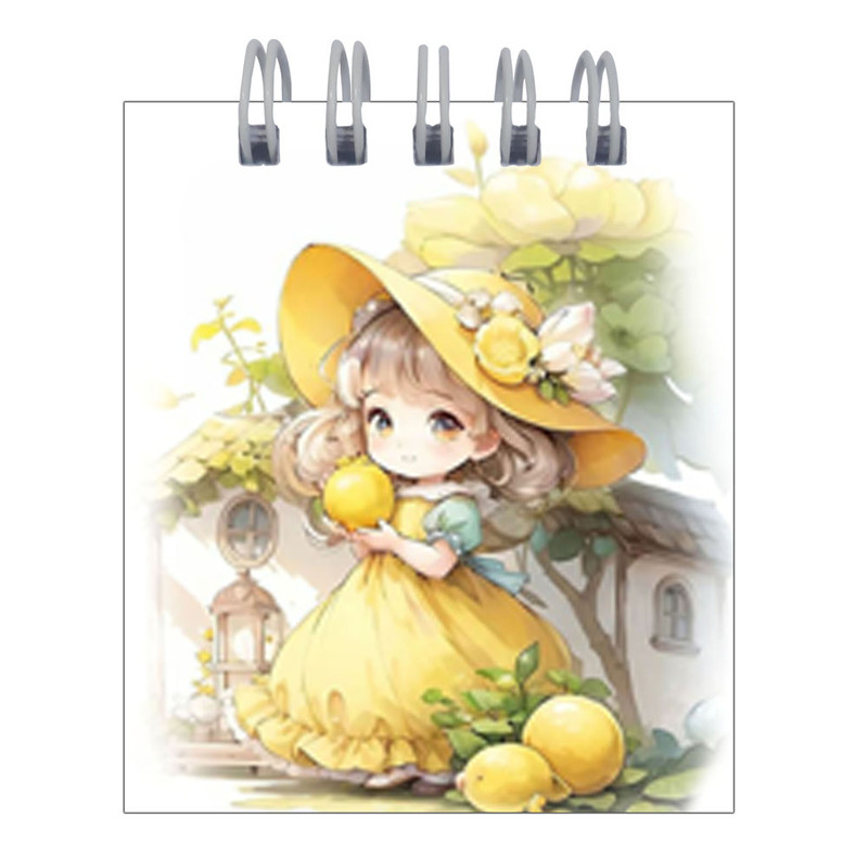 دفترچه یادداشت 50 برگ طرح دختر لیمویی کد hc38 مجموعه 4 عددی