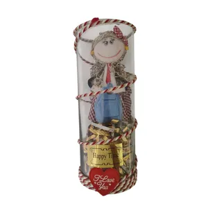 ست هدیه عروسک مدل شیشه استوانه ای طرح دختر دانش آموز کد 007