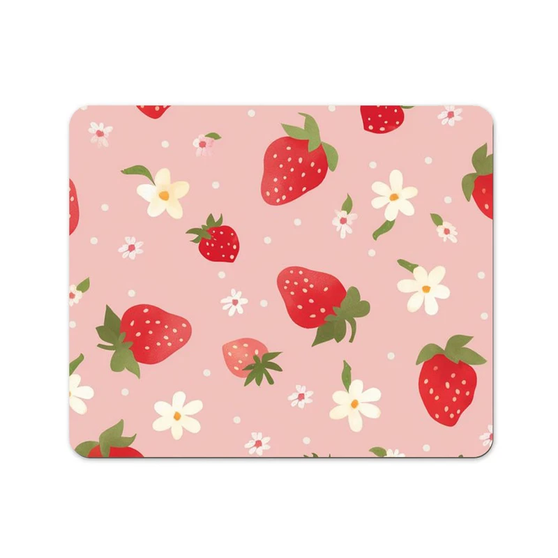 ماوس پد پاد آفرین مدل توت فرنگی و گل ناز کد 221 سایز 24*19 سانتی متر