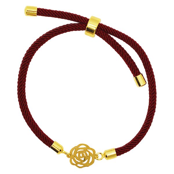 دستبند طلا عیار 18 زنانه مدل گل رز
