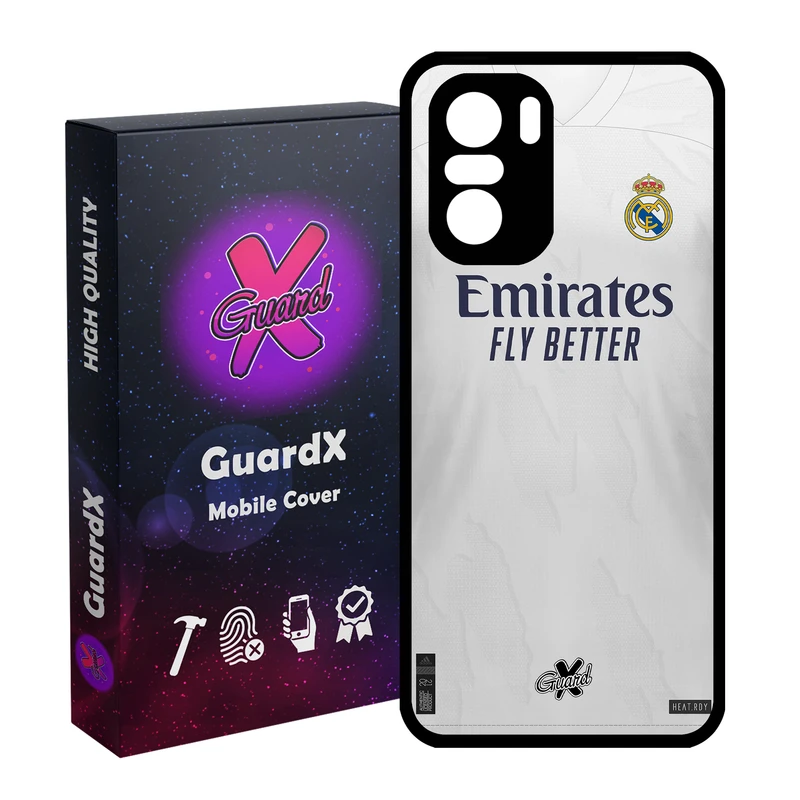 کاور گارد ایکس طرح Real Madrid مدل Glass10254 مناسب برای گوشی موبایل شیائومی Poco F3/MI 11X/MI 11X Pro/Redmi K40/K40 Pro