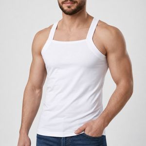 زیرپوش مردانه نخ پنبه مدل تنک تاپ | خشتی