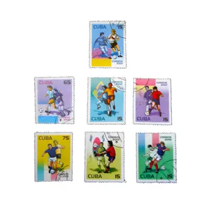 تمبر یادگاری طرح ورزشی مدل فوتبال کد var-910 مجموعه 7 عددی