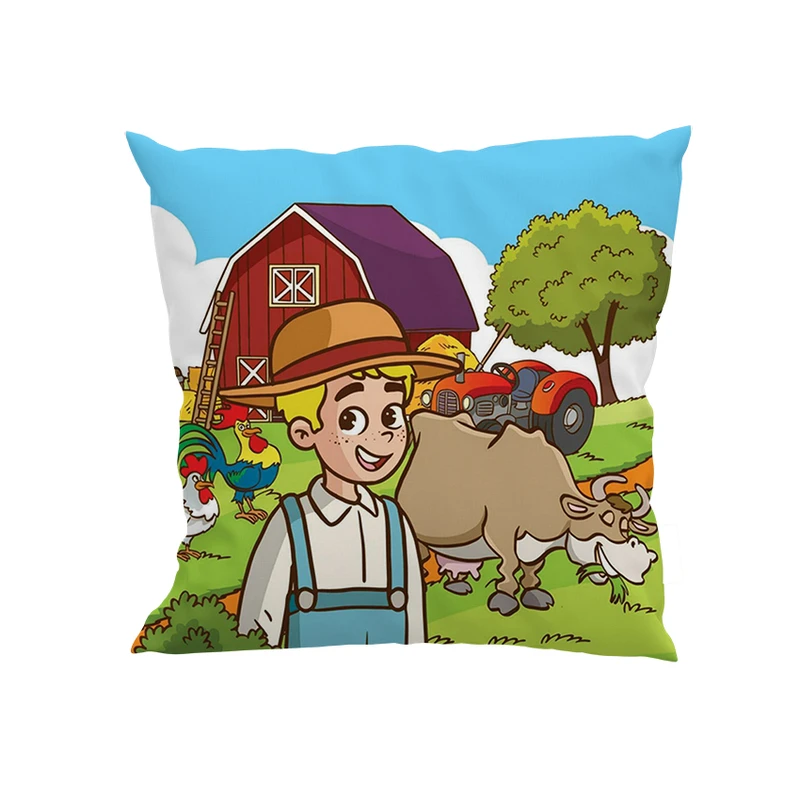 کوسن مدل پسر روستایی و حیوانات کد DKK736