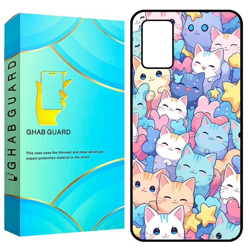 کاور قاب گارد طرح گربه مدل GCHPA03S مناسب برای گوشی موبایل سامسونگ Galaxy A02s / M02s / A03s  