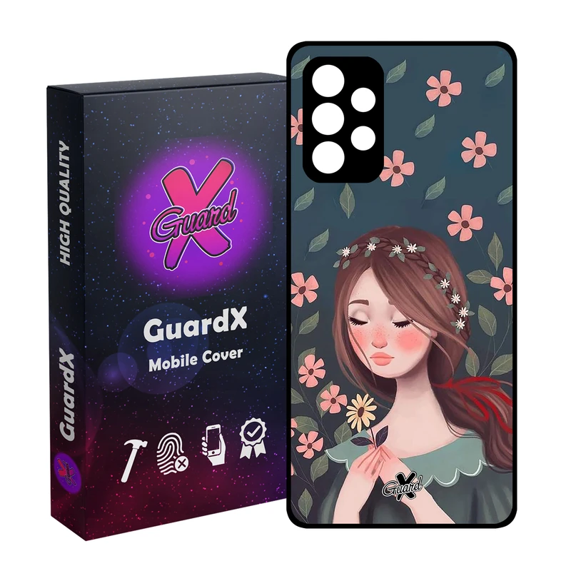 کاور گارد ایکس طرح Girl مدل Glass10332 مناسب برای گوشی موبایل سامسونگ Galaxy A32 4G