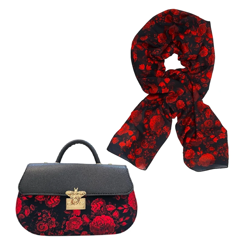 ست کیف و شال زنانه مدل رزانا گلی