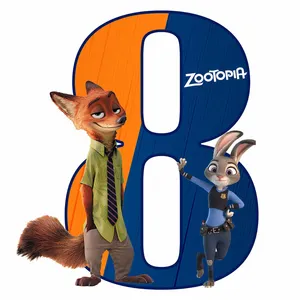 استند رومیزی مدل عدد 8 طرح زوتوپیا کد 1601