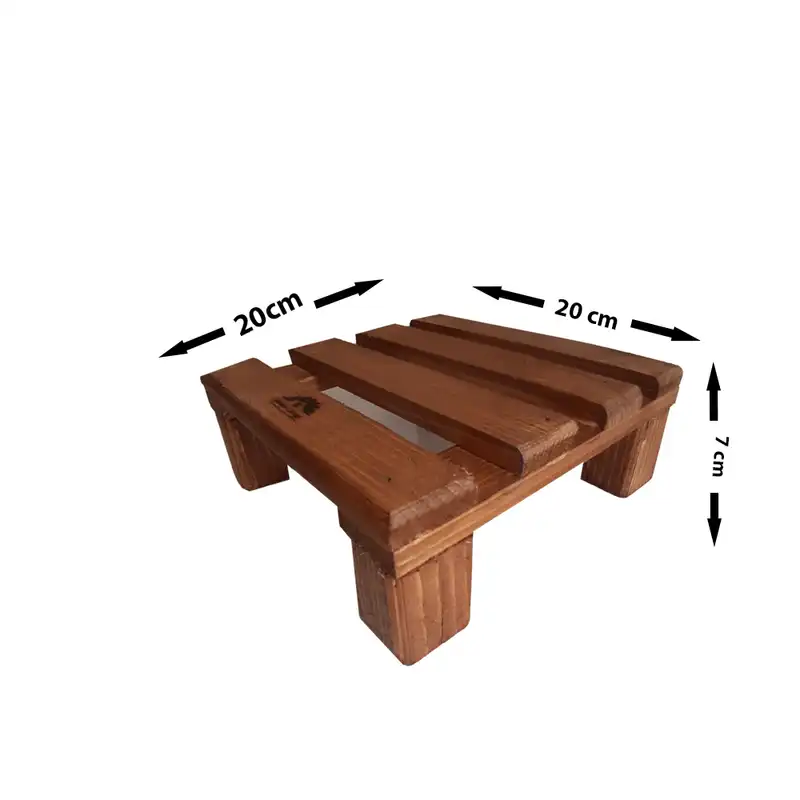 استند گلدان چوبی وودن کاتج مدل شاینا مجموعه 3 عددی