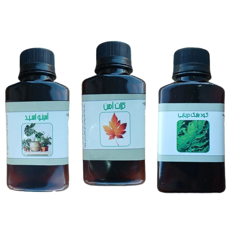  کود مایع امینو اسید و جلبک دریایی و کلات آهن مدل life drop حجم 110 میلی لیتر بسته 3 عددی