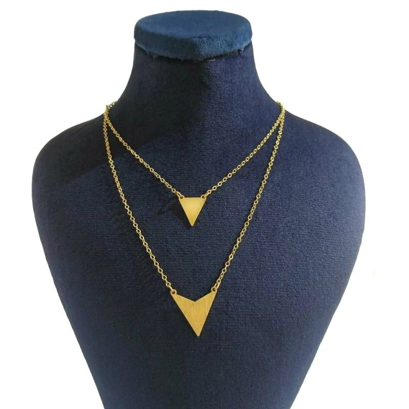 گردنبند طلا 18 عیار زنانه رضا گلد مدل دو زنجیره