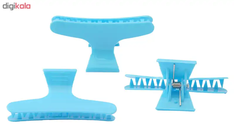 کلیپس مو مدل F201 رنگ آبی بسته 3 عددی تک سایز