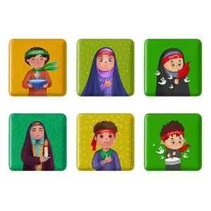 مگنت خندالو مدل کودکانه محرم و اربعین امام حسین کد 2001B مجموعه 6 عددی
