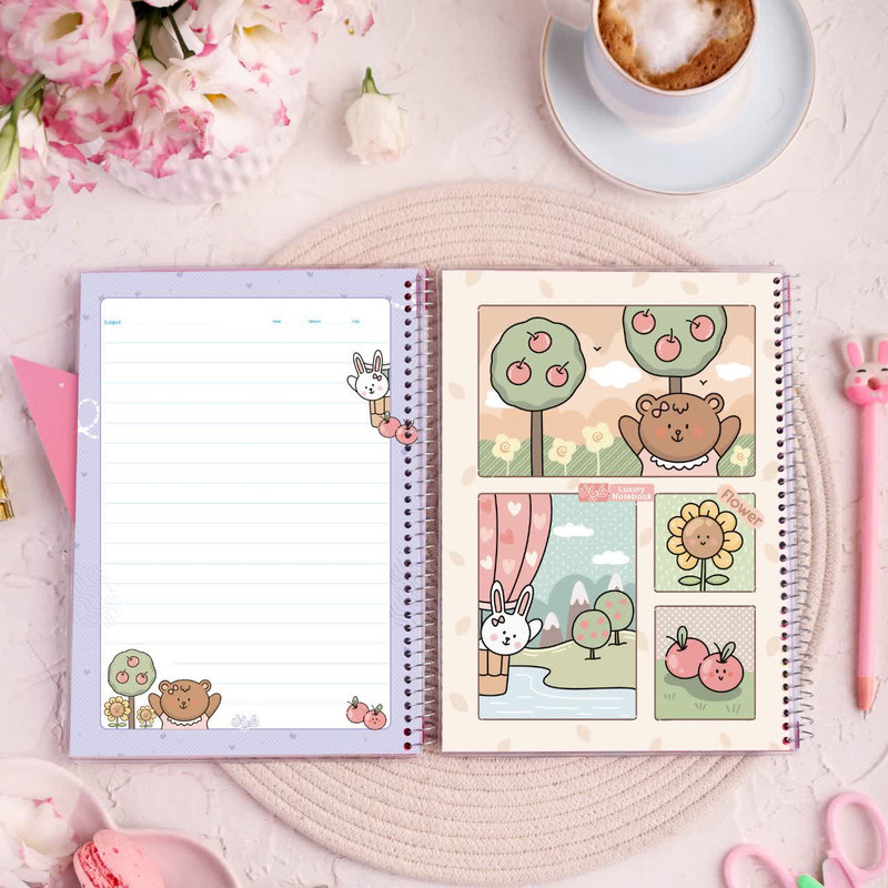 دفتر مشق ۵۰ برگ دایان مدل حاشیه دار کد ۶۴۹۴۲ بسته ۴ عددی