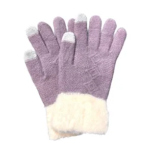 دستکش بافتنی دخترانه مدل لوزی کد 01