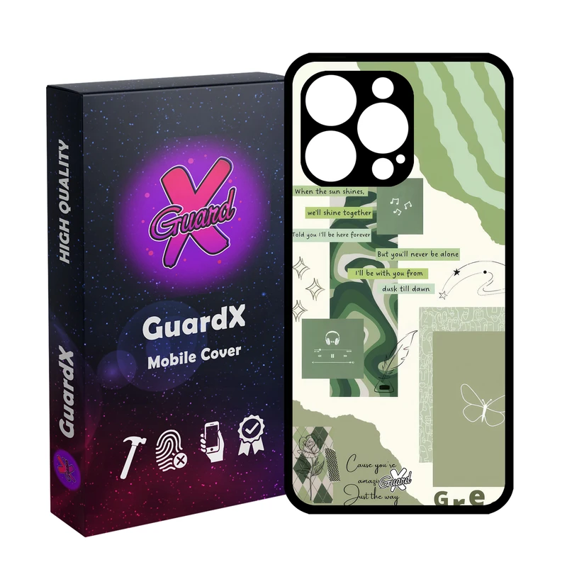 کاور گارد ایکس طرح سبز مدل Glass10650 مناسب برای گوشی موبایل اپل iPhone 13 Pro