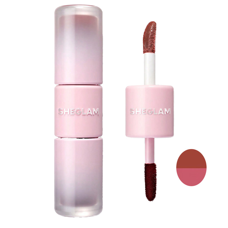 رژ لب مایع و تینت لب شیگلم مدل Line To Shine Peel-Off Lip Stain & Gloss Duo Fig Cookie شماره 515 حجم 2 میلی لیتر