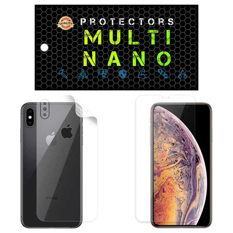 محافظ صفحه نمایش مولتی نانو مدل X-SFT مناسب برای گوشی موبایل اپل iPhone 10S Max به همراه محافظ پشت