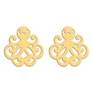 گوشواره طلا 18 عیار زنانه فرشته طرح هشت پا WEL-000432