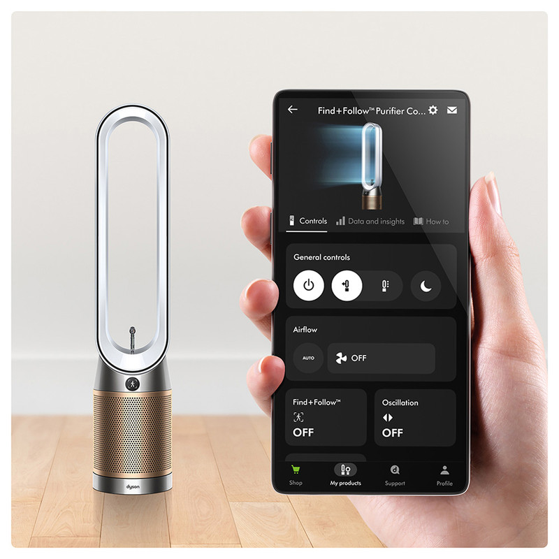 دستگاه تصفیه‌کننده هوا خانگی سه مرحله‌ای دایسون مدل Find+Follow Purifier Cool TP14