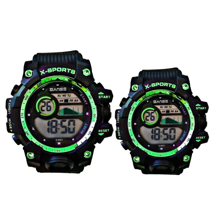 ست ساعت مچی دیجیتال زنانه و مردانه مدل تک زمانه 01