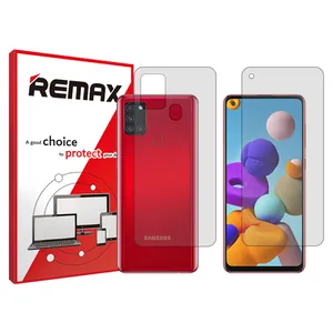 Remax HyGEl transparent display screen protector suitable for Samsung Galaxy A21s mobile phones along with the back of the phone