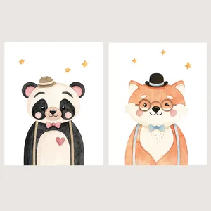  پوستر الفاپ مدل کودک طرح Happy Animals کد 151_02 بسته 2 عددی