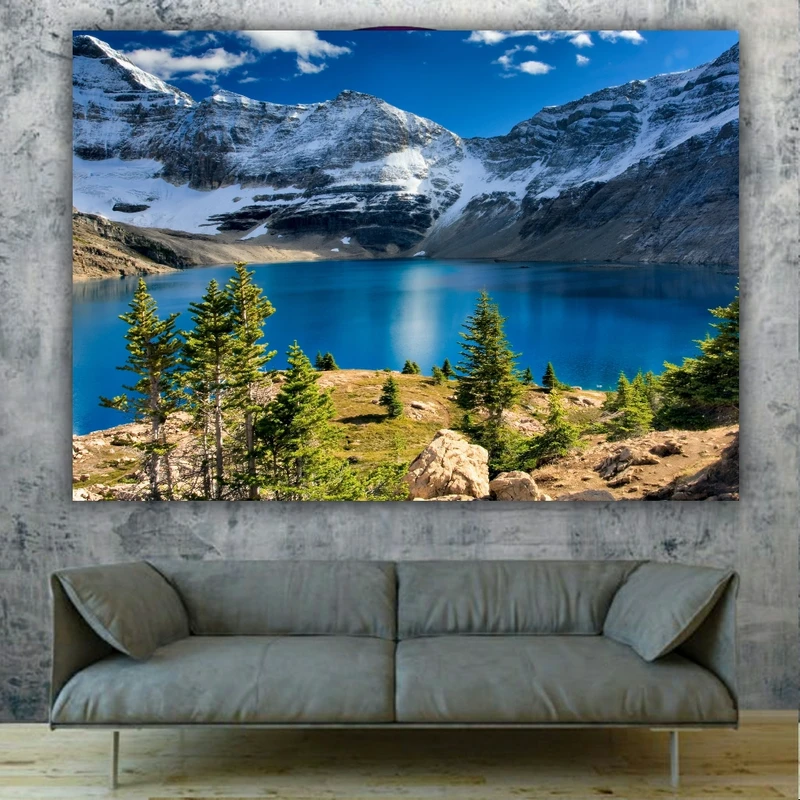 تابلو بوم طرح طبیعت مدل کوه و دریاچه کد FP103973